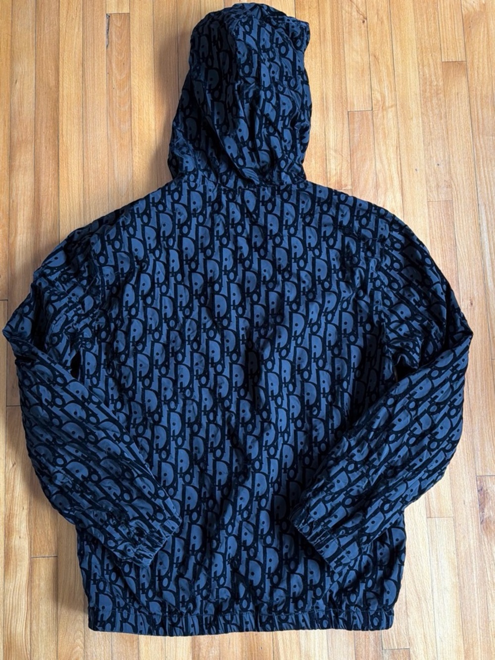 Dior Black Tonal Monogram Hooded Windbreaker - Picture 5 of 5